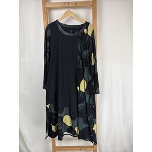 NWT Luukaa "Joy" Black Multi-Color Pattern Maxi Dress Size XL #0697